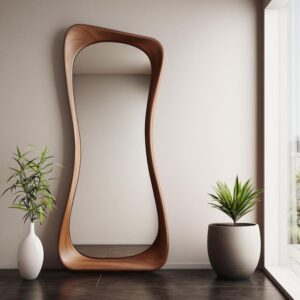 Wooden frame mirror