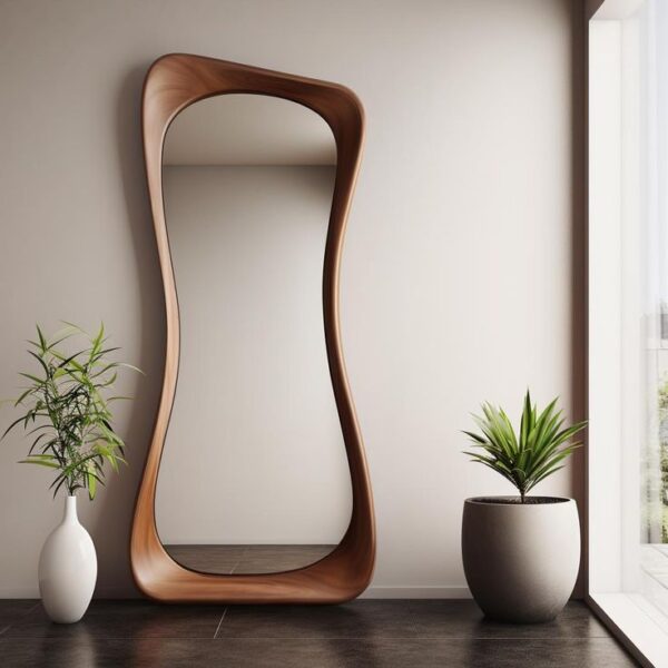 Wooden frame mirror - Image 2