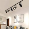 HSHHJSH LED Ceiling Light,Vintage Ceiling Lights Industrial Track Lamp Clothing Retro Rail Spot Light Luminaire Kitchen Fixtures Bar Ceiling Spotlight (Body Color : 3 heads with pole)