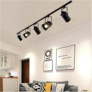 HSHHJSH LED Ceiling Light,Vintage Ceiling Lights Industrial Track Lamp Clothing Retro Rail Spot Light Luminaire Kitchen Fixtures Bar Ceiling Spotlight (Body Color : 3 heads with pole)